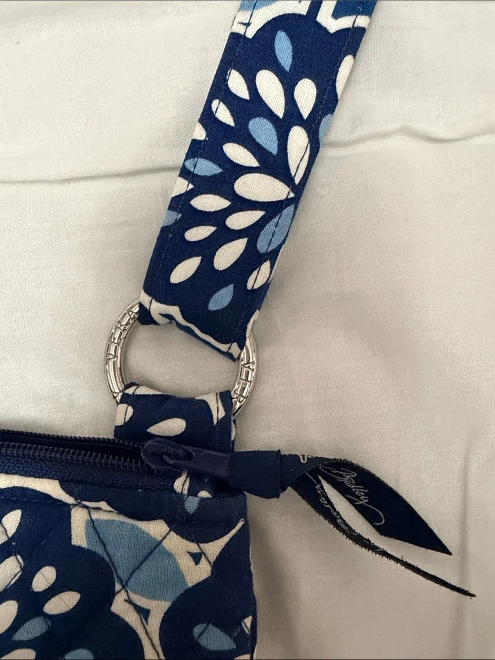Vera Bradley Navy and Light Blue Floral Quilted Crossbody
